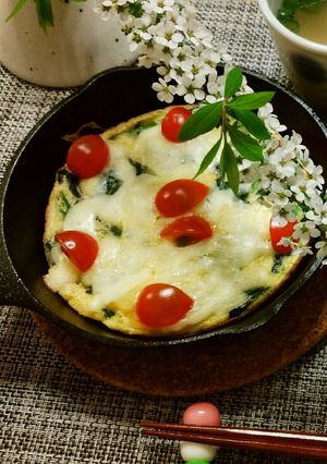★スキレットで簡単ほうれん草のオムレツ★-レシピのメイン写真