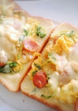 豆苗とたまごのトースト-レシピのメイン写真