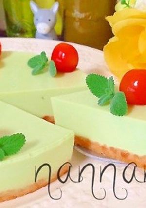 混ぜて冷やすだけ♡抹茶ヨーグルトケーキ-レシピのメイン写真