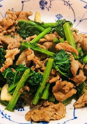 ラム肉と茎立菜のオイスターソース炒め-レシピのメイン写真