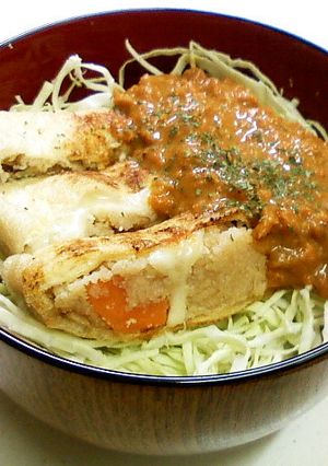 おから煮の揚げ詰め焼き人参カレーソース丼-レシピのメイン写真