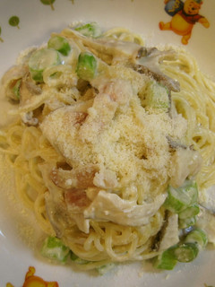 椎茸とアスパラとベーコンのクリームパスタ-レシピのメイン写真