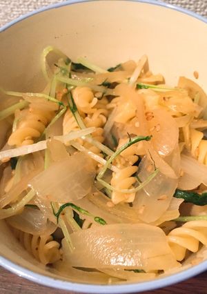 玉ねぎ★水菜の玉ねぎの和風マカロニパスタ-レシピのメイン写真