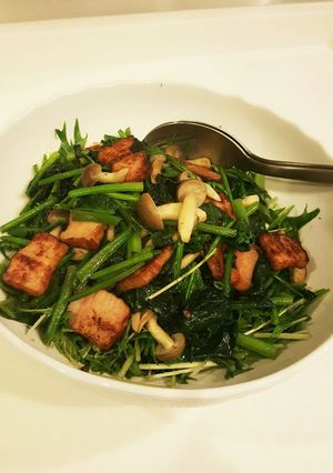 水菜とほうれん草のサラダ☆温野菜で-レシピのメイン写真