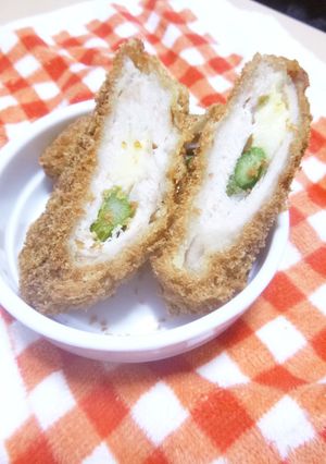 鶏肉に包まれたアスパラとチーズのフライ✨-レシピのメイン写真