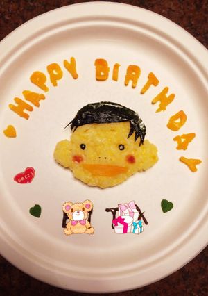 お誕生日には似顔絵プレート♪-レシピのメイン写真