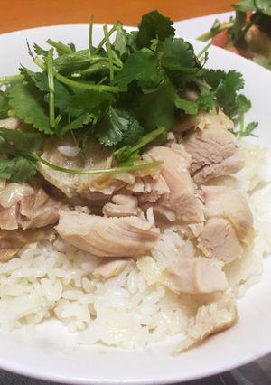 炊飯器で簡単カオマンガイ〜パクチー添え〜-レシピのメイン写真