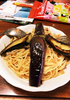 ＊焼き茄子としめじの明太子パスタ＊-レシピのメイン写真