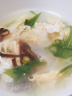 水菜★卵と水菜と餃子の皮とろみスープ-レシピのメイン写真