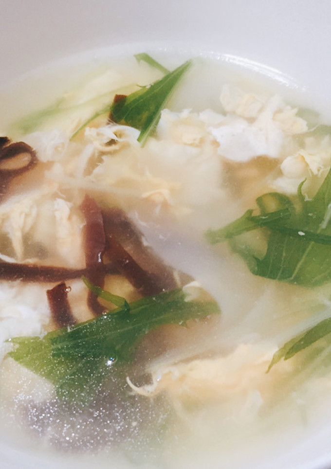 水菜★卵と水菜と餃子の皮とろみスープ-レシピのメイン写真