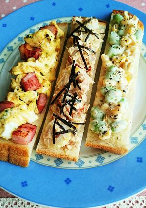 ３種の彩りスティック♡オープンサンド-レシピのメイン写真