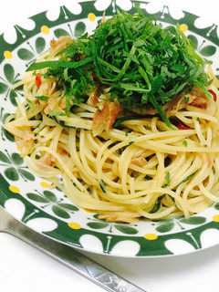 梅とツナと大葉のペペロンチーノ-レシピのメイン写真