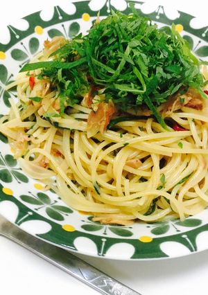 梅とツナと大葉のペペロンチーノ-レシピのメイン写真