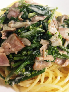 春なので菜の花と舞茸のクリームパスタ-レシピのメイン写真