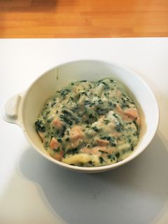 完了期☆鮭とほうれん草のクリームうどん-レシピのメイン写真