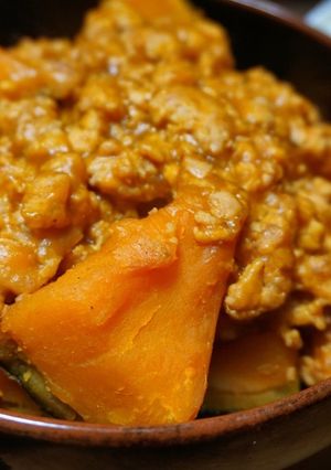 南瓜ととり挽肉の煮物-レシピのメイン写真