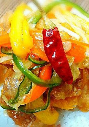 カリカリ豚と彩りピーマンの甘酢醤油-レシピのメイン写真