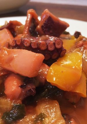 たこといかのトマト煮込み☆*+-レシピのメイン写真