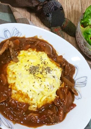 ふんわりオムライス&煮込みビーフシチュー-レシピのメイン写真
