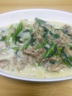 豚肉とほうれん草のクリーム煮-レシピのメイン写真