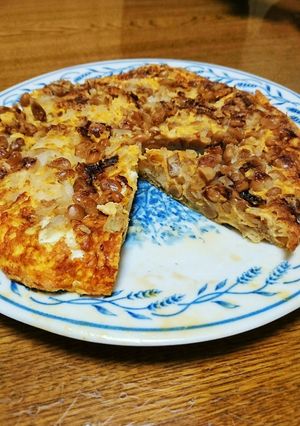 玉ねぎ&納豆オムレツ-レシピのメイン写真
