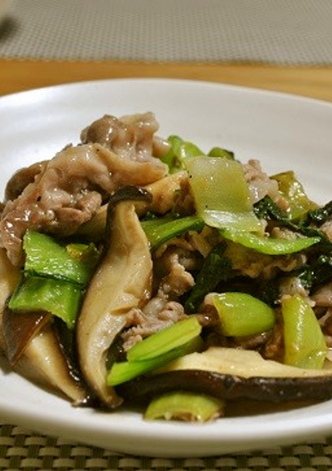 豚肉と青梗菜と椎茸の中華炒め-レシピのメイン写真