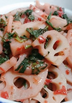 蓮根の梅しそ炒め-レシピのメイン写真