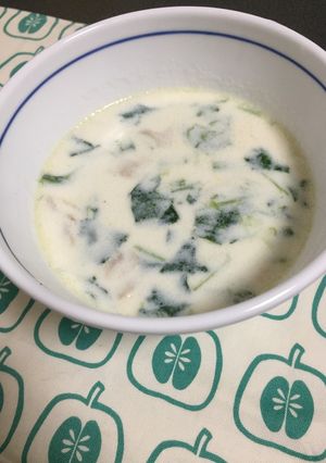 鶏肉とキノコとほうれん草のクリームスープ-レシピのメイン写真