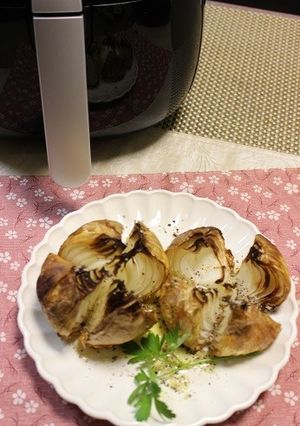 ノンフライヤーで新玉ねぎの丸ごと焼き-レシピのメイン写真