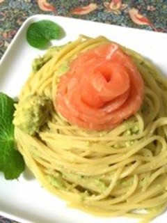 わさび香る☆アボガドとサーモン冷製パスタ-レシピのメイン写真