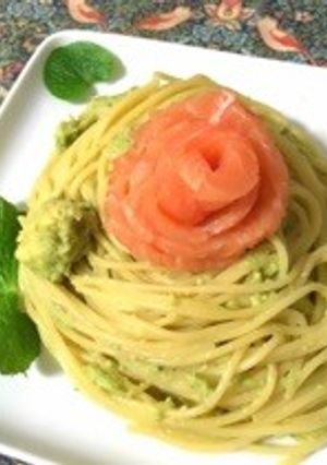 わさび香る☆アボガドとサーモン冷製パスタ-レシピのメイン写真