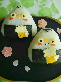 お花見に♪酔っぱらいおじさんデコおにぎり-レシピのメイン写真