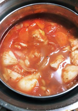 簡単！チキンのトマト煮、博士鍋風-レシピのメイン写真