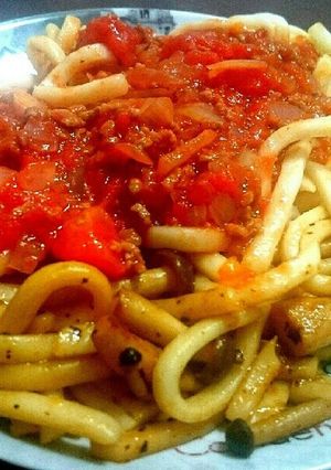 焼きうどんボロネーゼ風-レシピのメイン写真