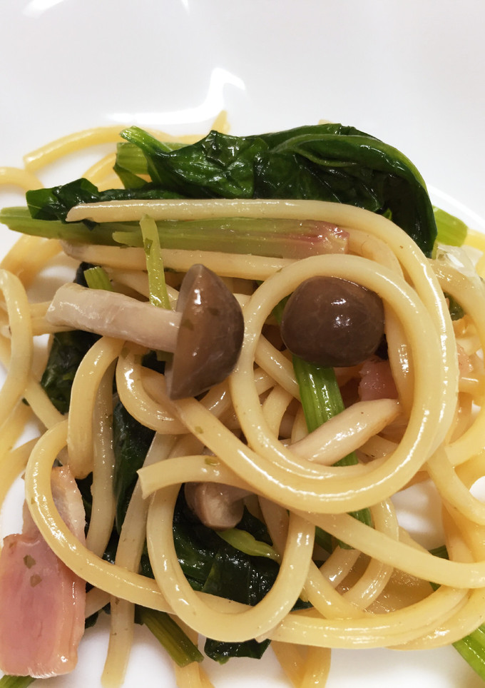 ほうれん草とたけのこの和風パスタ-レシピのメイン写真