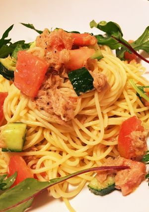 トマトとツナでサラダ風 冷製パスタ-レシピのメイン写真