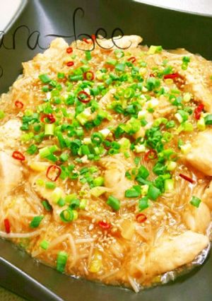 節約85円♡鶏むねと春雨の旨辛ラーポン煮-レシピのメイン写真