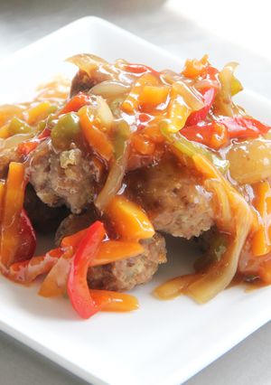 苺ジャムで簡単!肉団子野菜甘酢ソースかけ-レシピのメイン写真