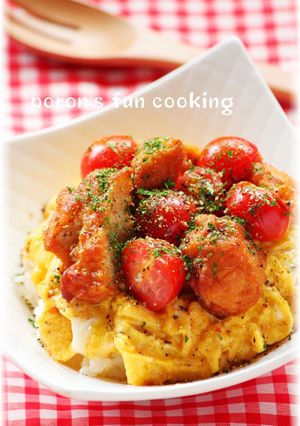 鶏唐揚げdeイタリアンな親子丼-レシピのメイン写真