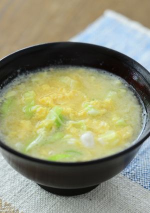 せん切りキャベツのかき玉みそ汁-レシピのメイン写真