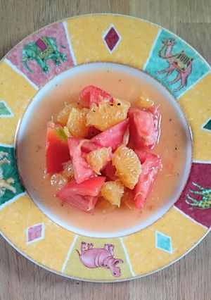 完熟トマトと夏みかんのサラダ-レシピのメイン写真