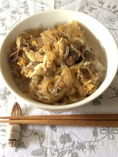 しらたきたっぷり卵とじ牛丼-レシピのメイン写真