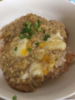 10分で完成。鶏ミンチフワフワの親子丼-レシピのメイン写真