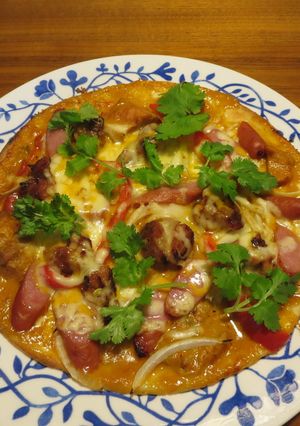 タイ風カレーのピザ-レシピのメイン写真