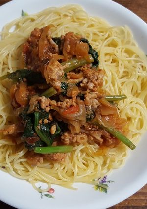 ほうれん草のトマトソースパスタ-レシピのメイン写真