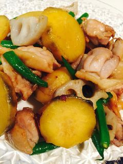 チキンとレンコンとサツマイモの照り焼き-レシピのメイン写真