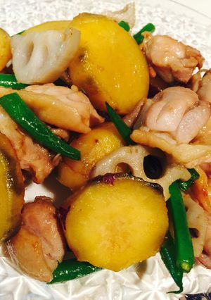 チキンとレンコンとサツマイモの照り焼き-レシピのメイン写真
