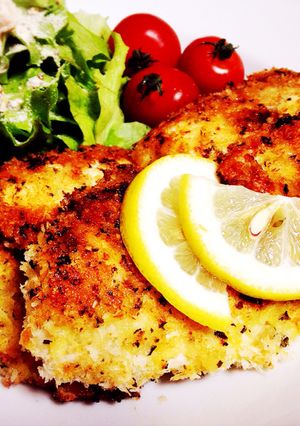 しっとり♪鶏胸肉のバジルチーズパン粉焼き-レシピのメイン写真