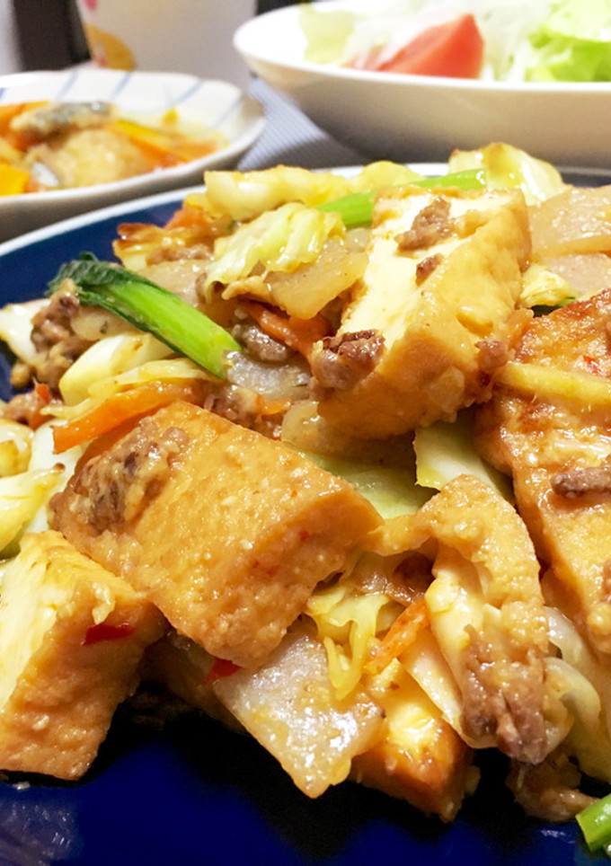 『厚揚げの味噌辛チーズ炒め』-レシピのメイン写真