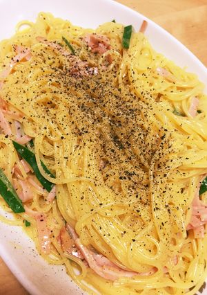 生クリーム無し！和えるだけカルボナーラ-レシピのメイン写真